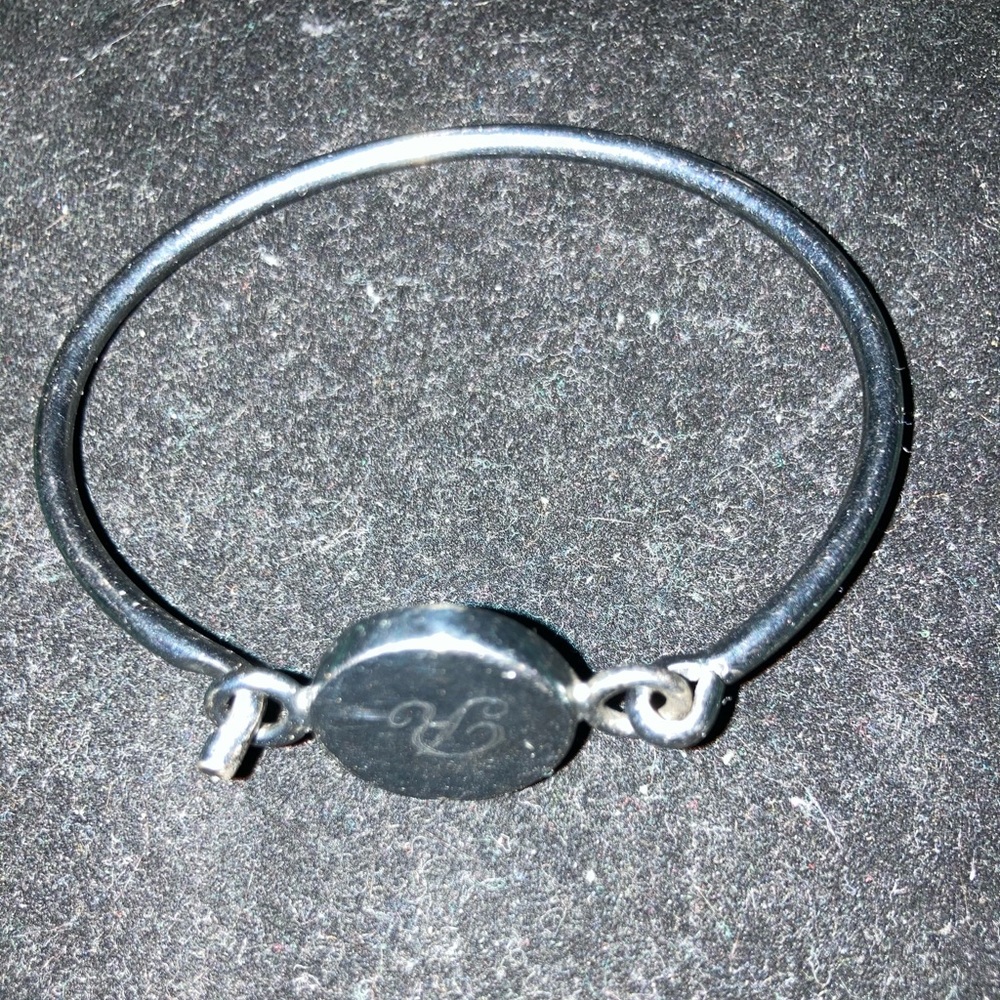 Sterling Silver Initial Bracelet (R) - Picture 2 of 10